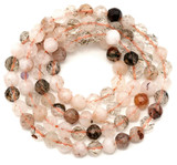 CHRISTMAS IN JULY: Approx. 15" Strand 4.5mm Rutilated Quartz Faceted Round Beads
