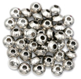 40pc 6x3mm Stainless Steel Rondelle Spacer Beads