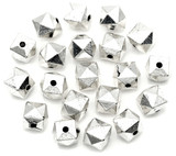20pc 8x7mm Faceted Pyramid Cube Spacer Beads, Antique Silver