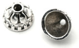 20pc 8x5mm Corrugated Flower Bead Caps, Antique Silver