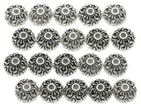 20pc 9x3mm Patterned Bead Caps, Antique Silver