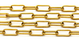 Approx. 1 Meter 17x7mm Stainless Steel Paper Clip Jewelry Chain, Gold