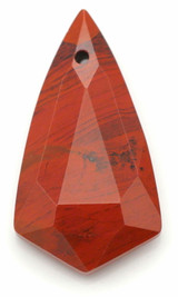 Approx. 30x17mm Red Jasper Top-Drilled Faceted Drop Pendant (See Photos for Variation)