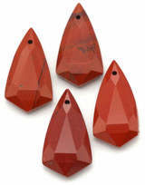 Approx. 30x17mm Red Jasper Top-Drilled Faceted Drop Pendant (See Photos for Variation)
