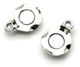 17x10mm Brass Super-Hold Magnetic Clasp, Silver