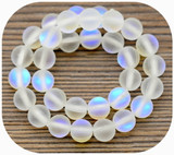 Approx. 7.5” Strand 6mm Synthetic Moonstone Glass Beads