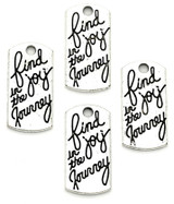 4pc 20x10mm "Find joy in the Journey" Charms, Antique Silver