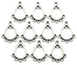 10pc 16x12mm Teardrop Chandelier Links, Antique Silver