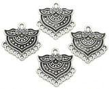4pc 22x22mm Fancy Chandelier Links, Antique Silver