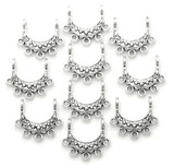 10pc 17x15mm Crescent Chandelier Links, Antique Silver w/Open Top Loops (SEE NOTE)