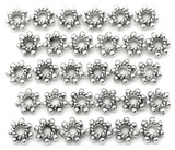 30pc 6x3mm Bumpy Rondelle Spacer Beads, Antique Silver