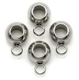4pc 9x6x4mm Stainless Steel Rondelle Tube Bail Beads