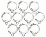 10pc 14.5x12.5mm Stainless Steel Round Leverback Earring Findings w/Open Loop