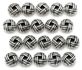 20pc 6x3.2mm Woven-Style Rondelle Spacer Beads, Antique Silver