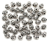 50pc 4mm Lantern Spacer Beads, Antique Silver