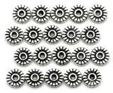 20pc 6x1.5mm Lined Rondelle Spacer Bead, Antique Silver