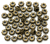 50pc 5x3mm Dotted Rondelle Spacer Beads, Antique Bronze