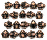 20pc 8mm Bee Spacer Beads, Antique Copper