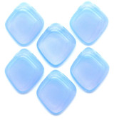 6pc 12x14mm Czech Pressed Glass Top-Drilled Diamond Beads, Milky Sapphire