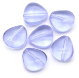 6pc 12x11mm Czech Pressed Glass Chunky Triangle Beads, Alexandrite