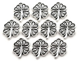 10pc 13x11mm Four-Leaf Clover Charms, Antique Silver