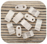 10pc 5x2.5mm Rose Quartz Two-Hole Multi-Strand Rectangular Beads