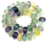 Approx. 7" Strand 8x5mm Rainbow Fluorite Rondelle Beads