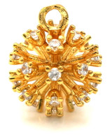 12x10mm 18k Gold-Plated Brass & Cubic Zirconia Sparkling Ball Charm