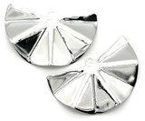 2pc 38x26mm Platinum-Plated Brass Wavy Fan Pendant