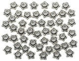 50pc 6mm Bumpy Star Bead Caps, Antique Silver