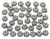 40pc 5x2mm Bumpy Round Bead Caps, Antique Silver