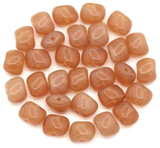 Approx. 10-Gram Bag (About 27pc) of 6x8mm Czech Pressed Glass Twisted Pillow Beads, Light Sienna Opal