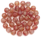 Approx. 10-Gram Bag (About 35pc) 6mm Czech Pressed Glass Druk Round Beads, Crystal & Red Swirl