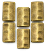 6pc 16.5x10mm Wavy Rectangle Spacer Bead, Antique Bronze