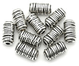 10pc 11x6mm Spool-Styled Column Spacer Bead, Antique Silver