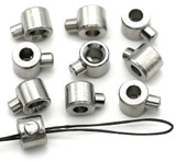 10pc 4x2.5mm Stainless Steel Stop-It Rondelle Crimp Beads w/Stopper