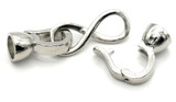 35x7mm Platinum-Plated Brass Infinity-Style Double Fold-Over Clasp