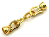 35x7mm 18k Gold-Plated Brass Infinity-Style Double Fold-Over Clasp