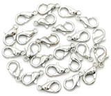 24pc 12x7mm Lobster Claw Clasps, Platinum