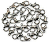 24pc 12x7mm Lobster Claw Clasps, Gunmetal