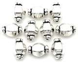 10pc 10x7mm Dotted Lantern Spacer Beads, Antique Silver