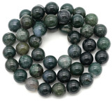 Approx. 14.5" Strand 8mm Moss Agate Round Beads
