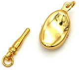 CLOSEOUT: 19x8mm Brass Bayonet Clip Clasp, Gold (Accidental 925 Stamp)