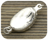 CLOSEOUT: 19x8mm Brass Bayonet Clip Clasp, Silver (Uneven Finish)