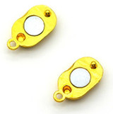 17x8mm Wavy Oval Super-Hold Magnetic Clasp, Gold