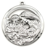 31x28mm Stainless Steel Floral Mother & Child Pendant