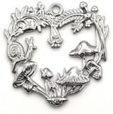 30x29mm Stainless Steel Forrest Floor Heart Pendant