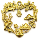 30x29mm 18k Gold-Plated Stainless Steel Forrest Floor Heart Pendant
