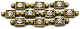 10pc 18x8.5mm 2-Strand Rectangle w/Rhinestone Spacer Bars, Antique Bronze