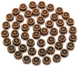 50pc 5.5mm Sunflower Spacer Beads, Antique Copper